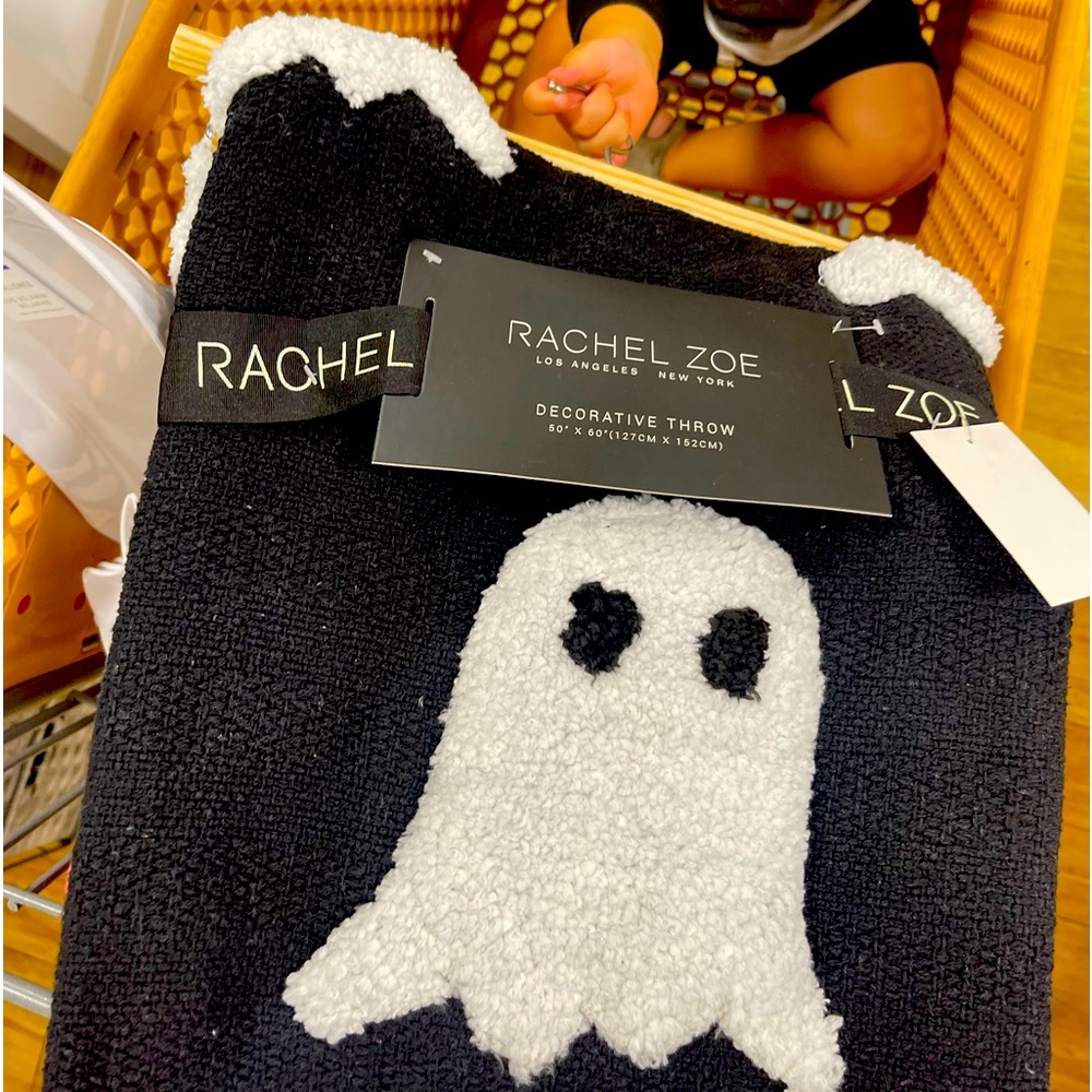NWT Rachel Zoe Black and White Ghost Blanket, will send ASAP
